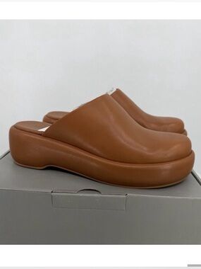 Everlane The Puffa Flatform in Brown Leather size 9 Women's Chunky Platform Clog